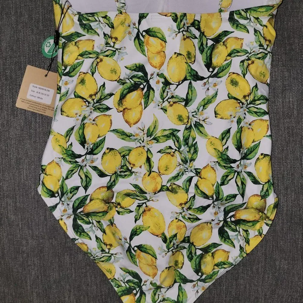 Womens Lemons Joanne Twist Front Design Tummy Control One Piece Swimsuit…